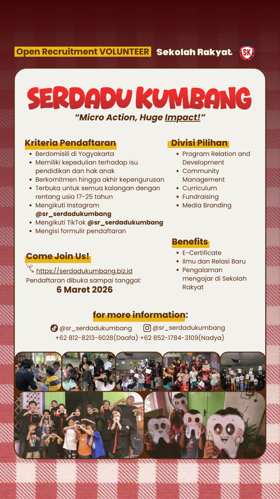 OPEN RECRUITMENT VOLUNTEER SERDADU KUMBANG 2026